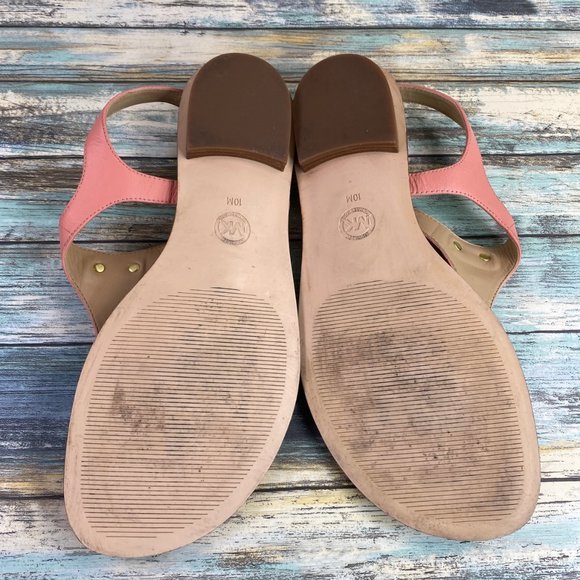 MICHAEL Michael Kors Mira Womens Size 10M Peach Leather Thong Sandal - Picture 5 of 10